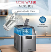 Arabian Mall NIM27 Heavy-Duty 25Kgs Countertop Ice Maker (3.2L Tank, LED Display, R290 Gas – Grey)